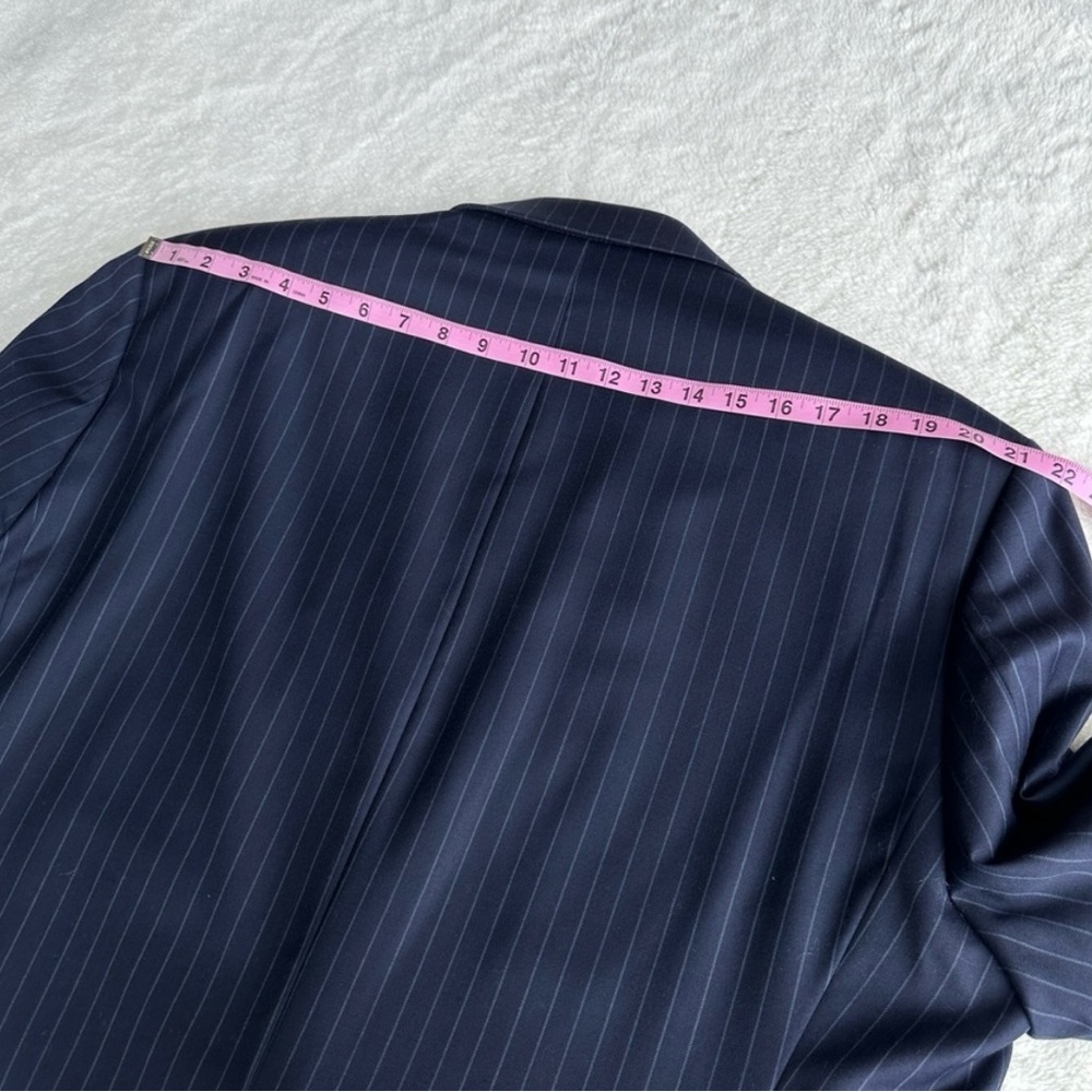 Ralph Lauren NWT Wool Blend Ultra Flex Navy Blue Pinstripe Sport Blazer - Picture 2 of 8